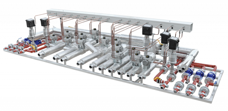 Isolierfabrik, IFS MW20 - Mineralwolle und IFS-Plast25 Isolierkissen und Isoliermantel, Rohrisolierung, Maßanfertigungen für Armaturen und Verteiler, Rohre, Industrieanlage, Industrieverteiler, SKID Anlage nach modernsten Standards energetisch optimiert und mit CO2 Einsparung. Reduziert Ernergieverluste durch Wärmedämmung
